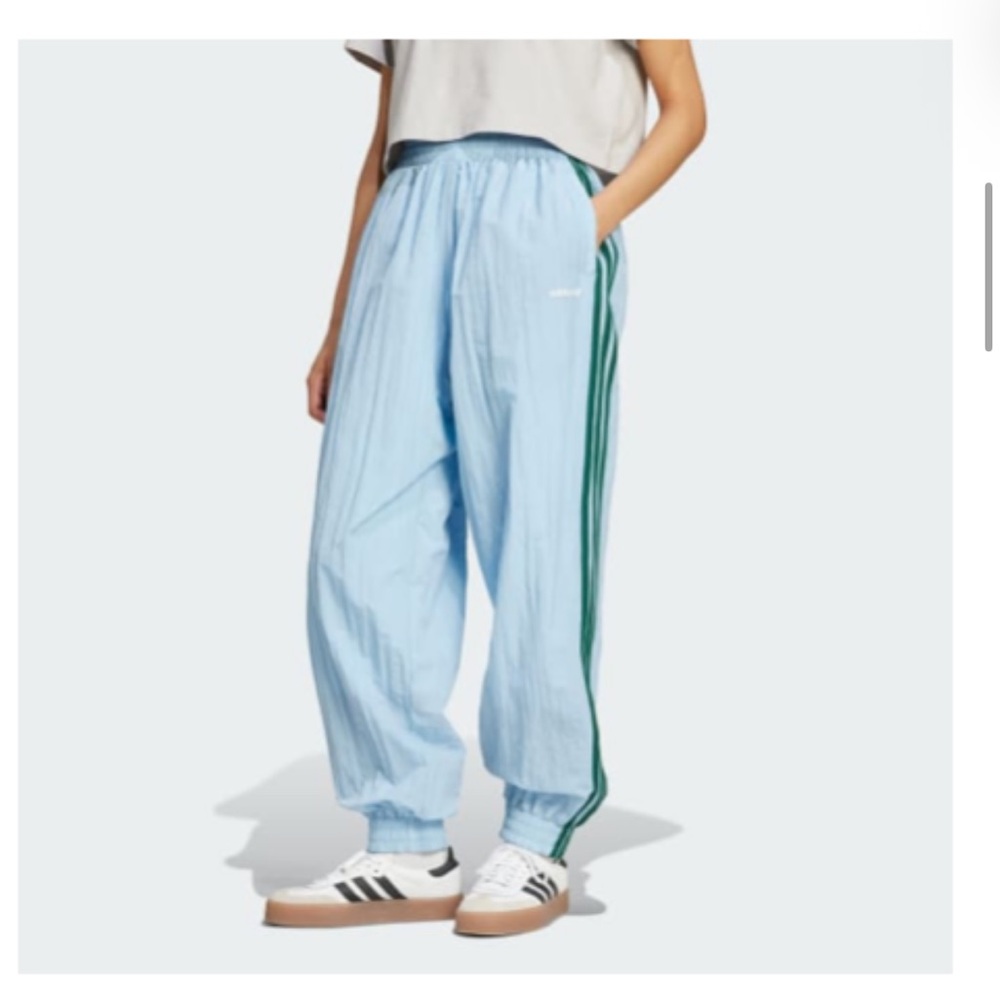 adidas Light Blue and Green Track Pants